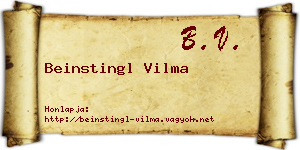 Beinstingl Vilma névjegykártya